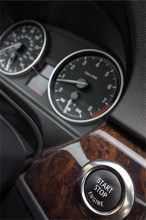 Close-up of Car Dashboard with Start Button Stock Photo - Premium Royalty-Free, Code: 600-06334453