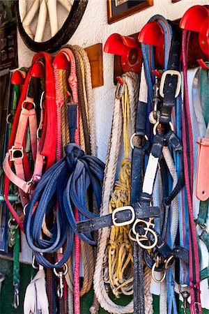 ronzal - Horse Tack Hanging on Hooks Foto de stock - Sin royalties Premium, Código: 600-06334599