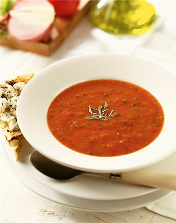 Roasted Red Pepper Soup Foto de stock - Sin royalties Premium, Código: 600-06355383