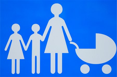 pictogram - Sign with Mother and Children, Bretagne, France Stock Photo - Premium Royalty-Free, Code: 600-06368377