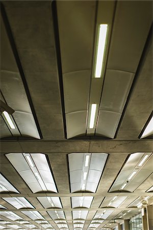 perspective architecture light - Lights on Ceiling, St Pancras Station, St Pancras, London, England Stock Photo - Premium Royalty-Free, Code: 600-06383707