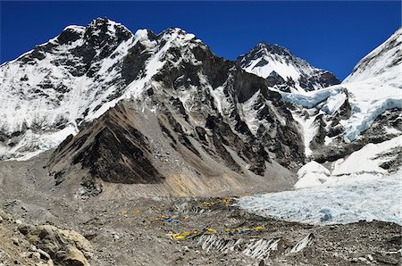 Mt Everest Base Camp, Khumbu Glacier, Sagarmatha National Park, Solukhumbu District, Sagarmatha Zone, Purwanchal, Nepal Stock Photo - Premium Royalty-Free, Code: 600-06383837