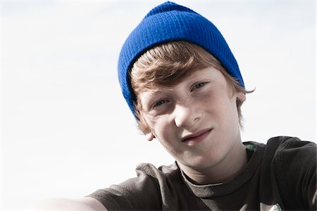 Close-up Portrait of Boy wearing Toque, Mannheim, Baden-Wurttemberg, Germany Stock Photo - Premium Royalty-Free, Code: 600-06397455