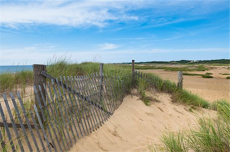 Wooden Fence on Beach, Provincetown, Cape Cod, Massachusetts, USA Foto de stock - Sin royalties Premium, Código: 600-06431180