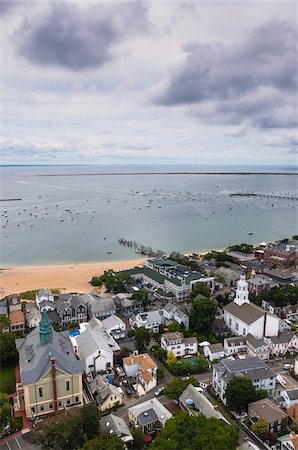 simsearch:700-06431213,k - Vue d'ensemble de la ville et port, Provincetown, Cape Cod, Massachusetts, USA Photographie de stock - Premium Libres de Droits, Code: 600-06431192