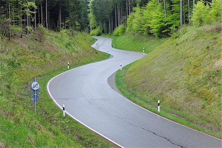 Winding road. Bavaria, Germany. Stockbilder - Premium RF Lizenzfrei, Bildnummer: 600-06732560