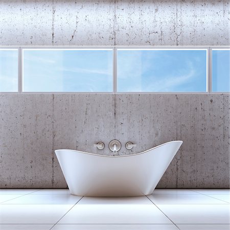 digitally generated image - 3D-Illustration of Bathtub Stock Photo - Premium Royalty-Free, Code: 600-06808780