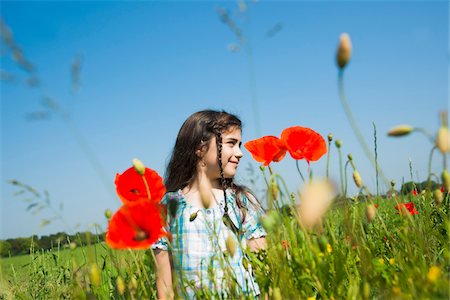 simsearch:600-06486431,k - Portrait of Girl Standing in Flower Field, Mannheim, Baden-Wurttemberg, Germany Stock Photo - Premium Royalty-Free, Code: 600-06808915