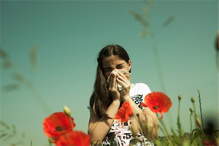 Girl having Allergic Reaction to Plants, Mannheim, Baden-Wurttemberg, Germany Stock Photo - Premium Royalty-Free, Code: 600-06808913