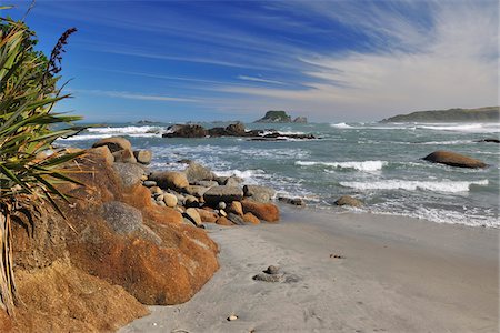 Beach with Stones, Cape Foulwind, Westport, South Island, West Coast-Tasman, New Zealand Photographie de stock - Premium Libres de Droits, Code: 600-06841917