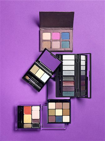 Overhead View of Makeup Palettes, Studio Shot Stock Photo - Premium Royalty-Free, Code: 600-06895064