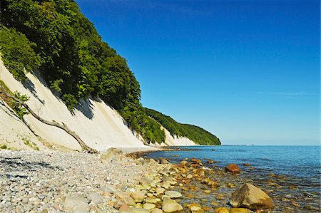 ruegen - Chalk Cliffs and Rocky Beach, Jasmund National Park, Ruegen Island, Mecklenburg-Vorpommern, Germany Fotografie stock - Premium Royalty-Free, Codice: 600-06892726