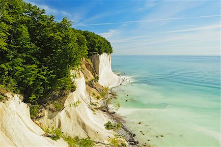 Chalk Cliffs and Sea, Jasmund National Park, Ruegen Island, Mecklenburg-Vorpommern, Germany Stock Photo - Premium Royalty-Free, Code: 600-06892721