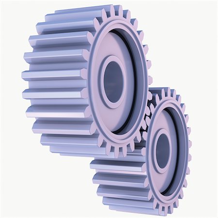 3D-Illustration of Gears on White Background Stock Photo - Premium Royalty-Free, Code: 600-06936138