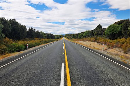 sky with road - Road, Te Anau, Southland, South Island, New Zealand Stock Photo - Premium Royalty-Free, Code: 600-06964232