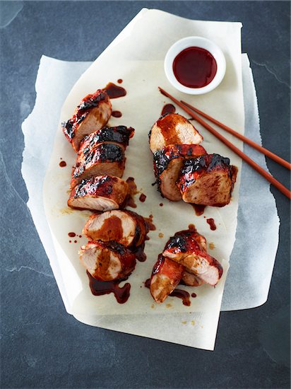 Overhead View of Vietnamese BBQ Chicken, Studio Shot Stock Photo - Premium Royalty-Free, Artist: Michael Alberstat, Image code: 600-07067594