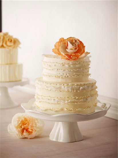 White Wedding Cake, Studio Shot Stock Photo - Premium Royalty-Free, Artist: Michael Alberstat, Image code: 600-07067602