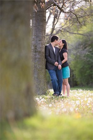 simsearch:600-05786075,k - Couple Standing by Tree, Toronto, Ontario, Canada Photographie de stock - Premium Libres de Droits, Code: 600-07117232