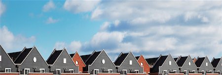 panoramic - Row of matching townhouses, Toronto, Ontario, Canada Photographie de stock - Premium Libres de Droits, Code: 600-07122847