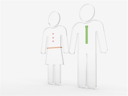 3D Illustration of Glass Couple Symbols on White Background Stockbilder - Premium RF Lizenzfrei, Bildnummer: 600-07122860