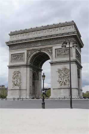 paris architecture nobody - Arc De Triomphe, 8th Arrondissement, Paris, France Foto de stock - Sin royalties Premium, Código: 600-07122881