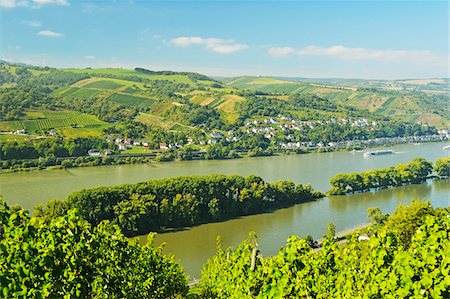 river front - Rhine River near Bodenthal, Hesse, Germany Stock Photo - Premium Royalty-Free, Code: 600-07199455