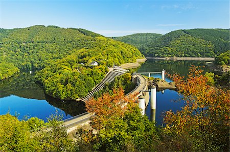 dam - Urfttalsperre, Eifel National Park, North Rhine-Westphalia, Germany, Europe Stock Photo - Premium Royalty-Free, Code: 600-07199458