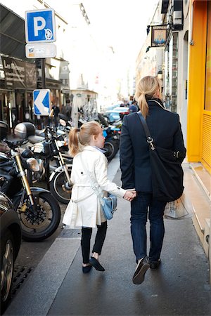 europe images of people - Mother and Daughter Walking Streets of Paris, France Stock Photo - Premium Royalty-Free, Code: 600-07199701