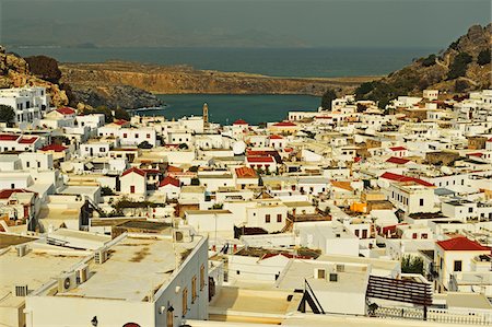 Lindos town, Rhodes, Dodecanese, Aegean Sea, Greece, Europe Stock Photo - Premium Royalty-Free, Code: 600-07199974