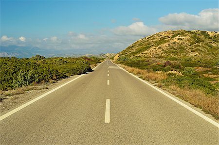 Coastal road, near Apolakkia, Rhodes, Dodecanese, Aegean Sea, Greece, Europe Stockbilder - Premium RF Lizenzfrei, Bildnummer: 600-07199976