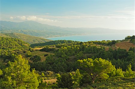 forest sky view - View of Apolakkia Bay from Monolithos, Rhodes, Dodecanese, Aegean Sea, Greece, Europe Stock Photo - Premium Royalty-Free, Code: 600-07199983