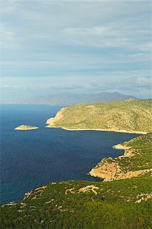 Coast at Monolithos and Aegean Sea, Rhodes, Dodecanese, Aegean Sea, Greece, Europe Photographie de stock - Premium Libres de Droits, Code: 600-07199996