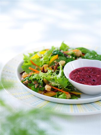 Close-up of Salad with Pomegranate Dressing Stock Photo - Premium Royalty-Free, Code: 600-07204039