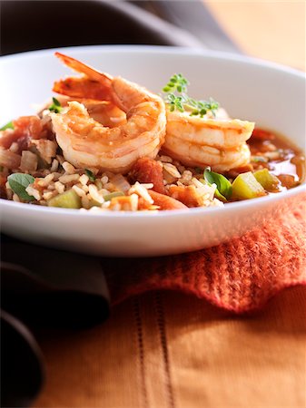 simsearch:600-06892685,k - Close-up of Shrimp Jambalaya, Studio Shot Stock Photo - Premium Royalty-Free, Code: 600-07204046