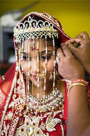 female indoor garments images - Hindu Woman getting ready for Wedding, Toronto, Ontario, Canada Stock Photo - Premium Royalty-Free, Code: 600-07204145