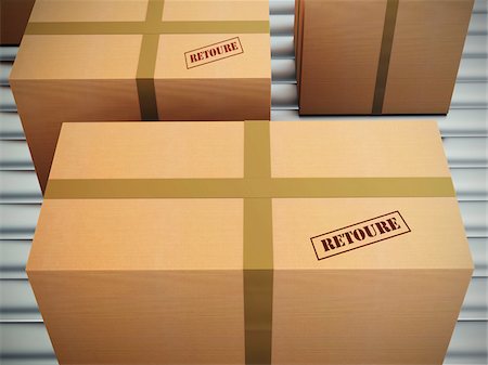 package nobody - 3D-Illustration of Parcel Return Service on Conveyor Belt Foto de stock - Sin royalties Premium, Código: 600-07206658