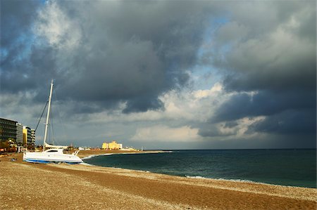 Rhodes City beach, Rhodes, Dodecanese, Aegean See, Greece, Europe Stock Photo - Premium Royalty-Free, Code: 600-07202692