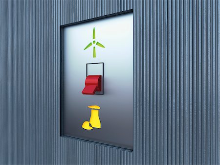 power button - 3D Illustration of Switch adjusted to Nuclear Energy Symbol Stock Photo - Premium Royalty-Free, Code: 600-07238104