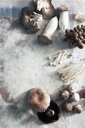 Varieties of Mushrooms, Studio Shot Stockbilder - Premium RF Lizenzfrei, Bildnummer: 600-07311274