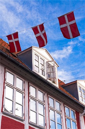 Danish Flags at Kronborg, Helsingor, Zealand Island, Denmark Stock Photo - Premium Royalty-Free, Code: 600-07363907