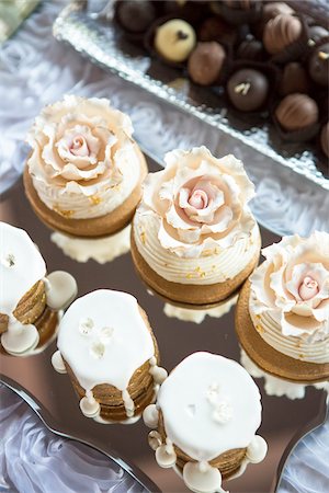 simsearch:600-08025964,k - Cupcakes, Pastries and Chocolates for Dessert Stock Photo - Premium Royalty-Free, Code: 600-07434993