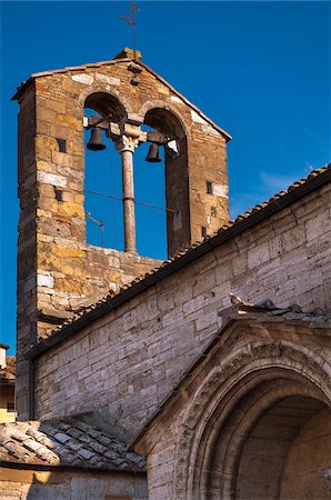 simsearch:600-07487428,k - Close-up of Bell Tower, San Quirico d'Orcia, Val d'Orcia, Province of Siena, Tuscany, Italy Stock Photo - Premium Royalty-Free, Code: 600-07487411