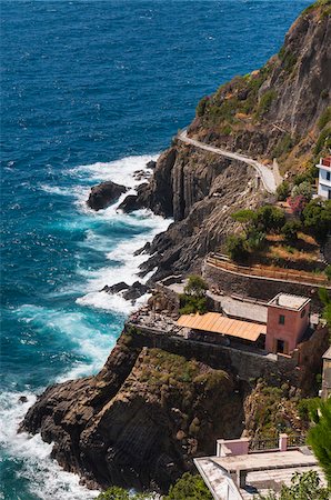 Overview of Coast, Riomaggiore, Cinque Terre, La Spezia District, Italian Riviera, Liguria, Italy Foto de stock - Sin royalties Premium, Código: 600-07487519