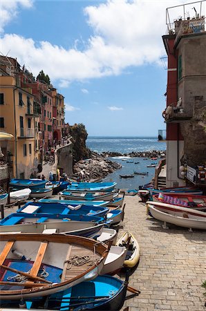 rampa - Riomaggiore, Cinque Terre, La Spezia District, Italian Riviera, Liguria, Italy Foto de stock - Sin royalties Premium, Código: 600-07487527