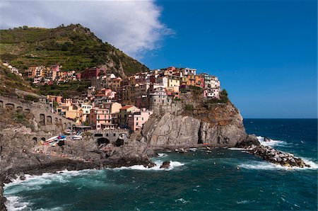 Manarola, Cinque Terre, La Spezia District, Italian Riviera, Liguria, Italy Foto de stock - Sin royalties Premium, Código: 600-07487523