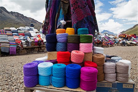 Roadside Weaving Vendor, Altiplano Region, Peru Stock Photo - Premium Royalty-Free, Code: 600-07529087