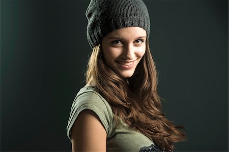 Portrait of Teenage Girl, Studio Shot Stock Photo - Premium Royalty-Free, Code: 600-07562450
