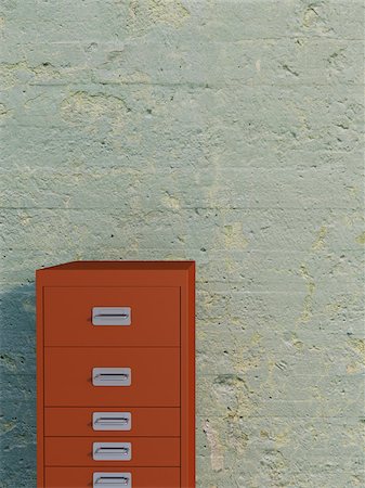 simsearch:600-07541336,k - Digital Illustration of Filing Cabinet in front of Concrete Wall Photographie de stock - Premium Libres de Droits, Code: 600-07584849