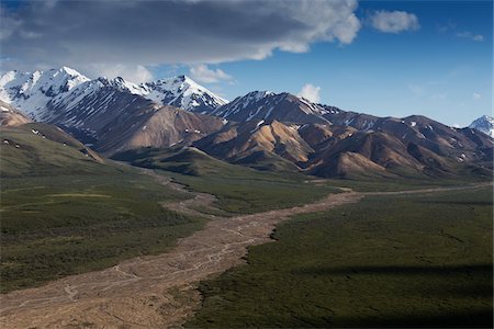 Landscape with Mountains, Denali National Park, Alaska, USA Foto de stock - Sin royalties Premium, Código: 600-07650735