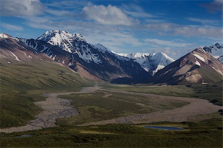 simsearch:600-06847378,k - Landscape with Mountains, Denali National Park, Alaska, USA Photographie de stock - Premium Libres de Droits, Code: 600-07650736